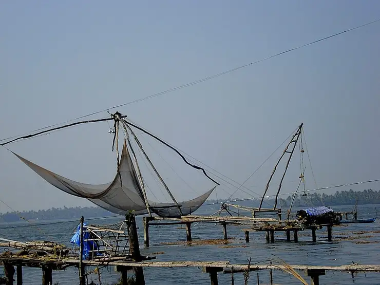 Chinese fishing nets in the Kumbalangi backwaters