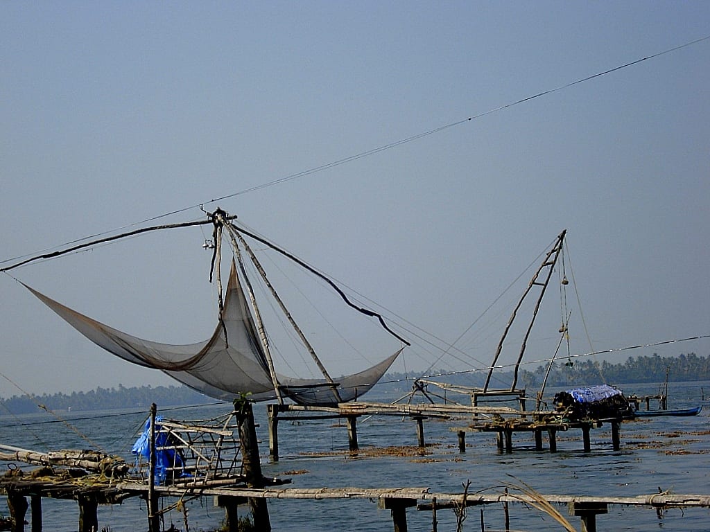 Chinese fishing nets in the Kumbalangi backwaters
