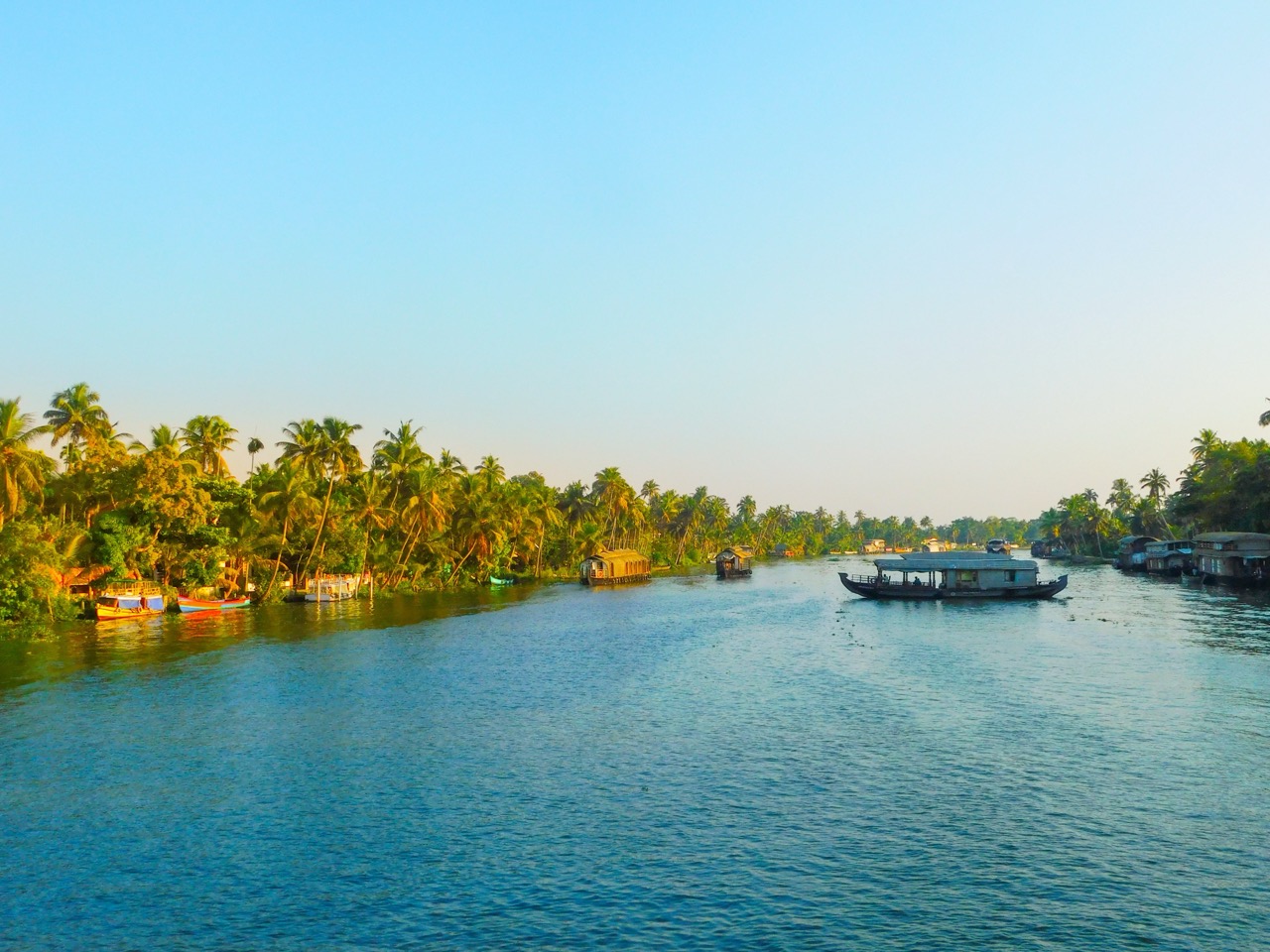 Calm backwaters of Vembanad Lake, Kerala